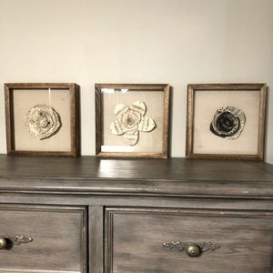 Set of 3 wall art. Shadow box